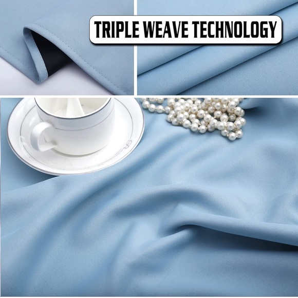 100% Blackout Curtains for Bedroom, Thermal Insulated Solid Full Light Blocking - Picture 4 of 6